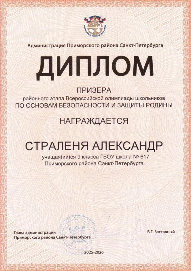2025-2026 Страленя Александр 9л1 РО ОБЗР (Никулина С.В.)